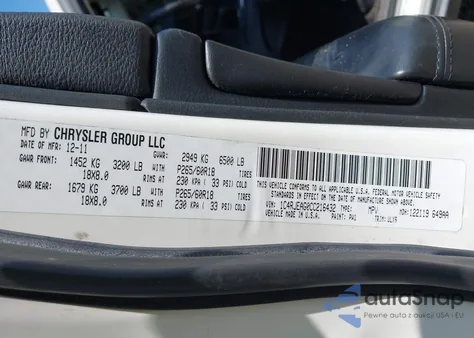 2012 Jeep Grand Cherokee Laredo from USA, damaged, VIN 1C4RJEAG0CC216432